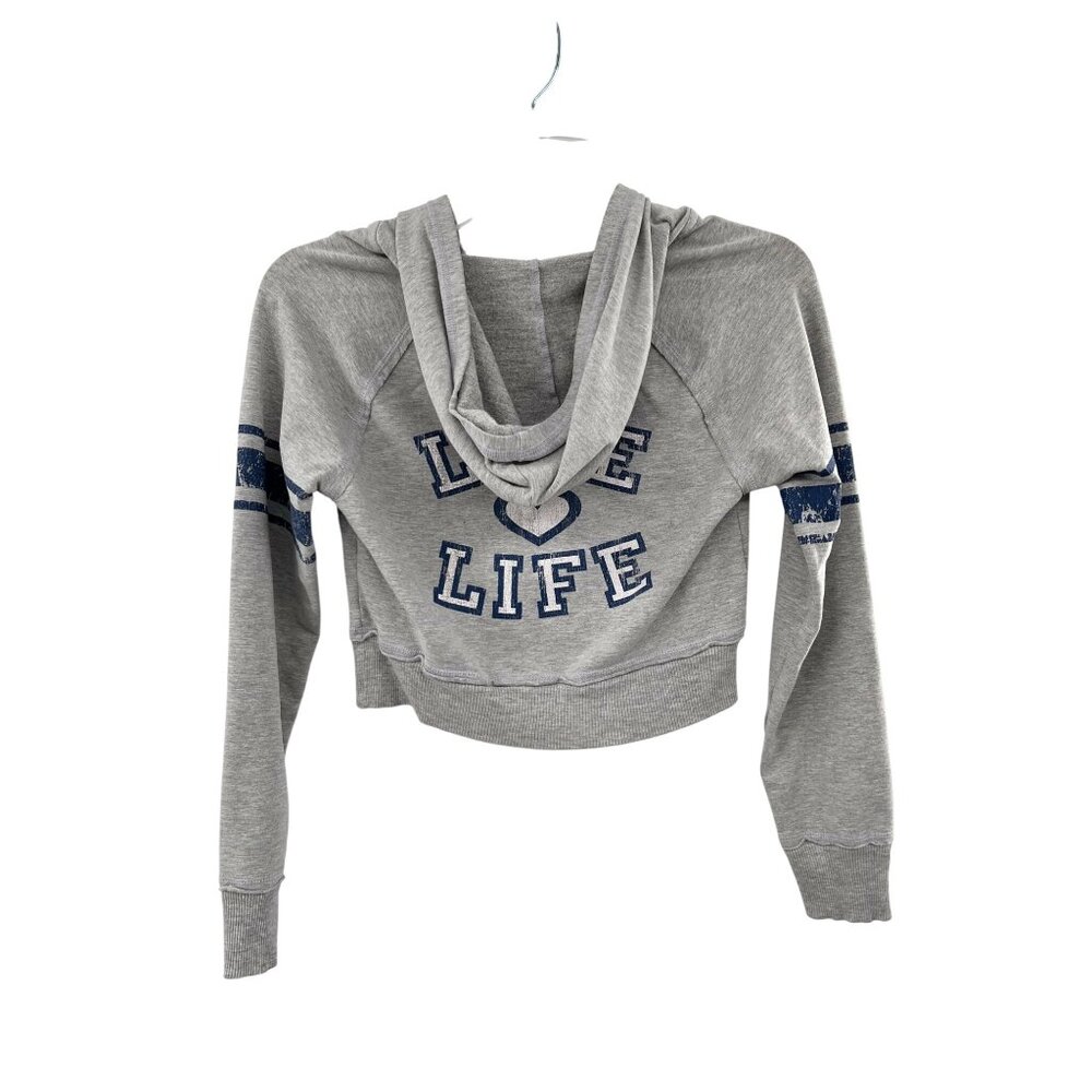 No Boundaries Cropped Sweatshirt Juniors S (3) Used Gray Blue Y2K - Picture 2 of 15
